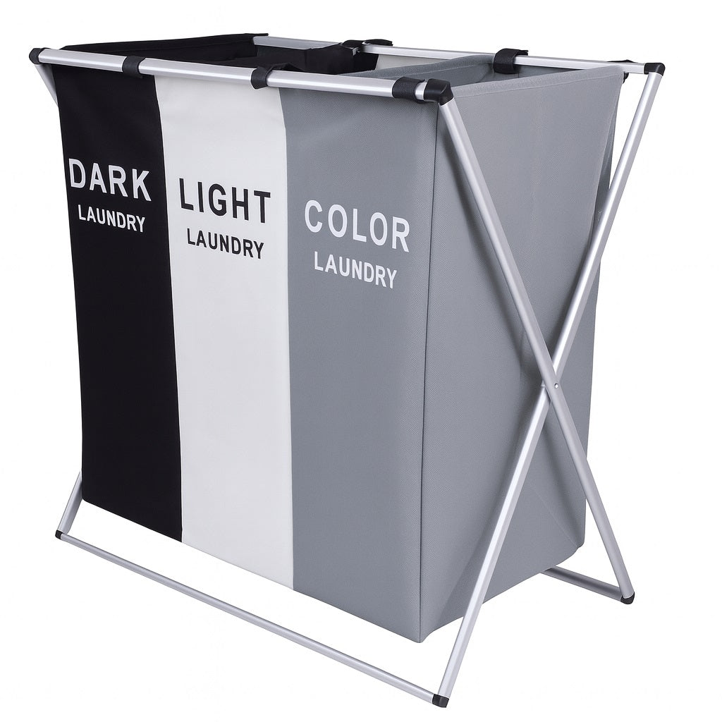 Cesto Organizador de Lavanderia Clean Triplo Yikasa