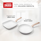 Jogo de Panelas Premium com Revestimento em Mármore Antiaderente 11 Peças Vanilla Yikasa