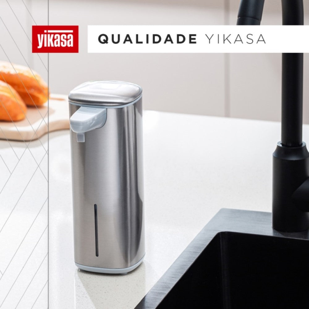 Dispenser De Sabão Automático c/ Sensor e USB-C Inox Yikasa