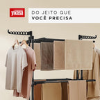 Varal De Chão Dobrável 3 Andares Preto Yikasa