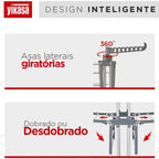 Varal De Chão Dobrável 3 Andares Cinza Yikasa