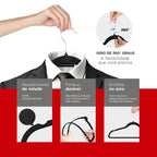 Kit 50 Cabides De Veludo Preto Yikasa