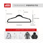 Kit 30 Cabides De Veludo Preto Yikasa