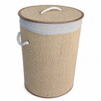 Cesto de Roupas Redondo de Bambu 50 Litros Yikasa