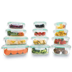 Kit 12 Potes de Vidro Borossilicato Tampa Hermética Verde Yikasa