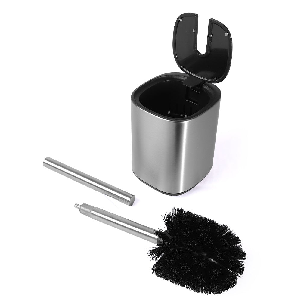 Escova Sanitária com Suporte e Tampa Inox Home Yikasa