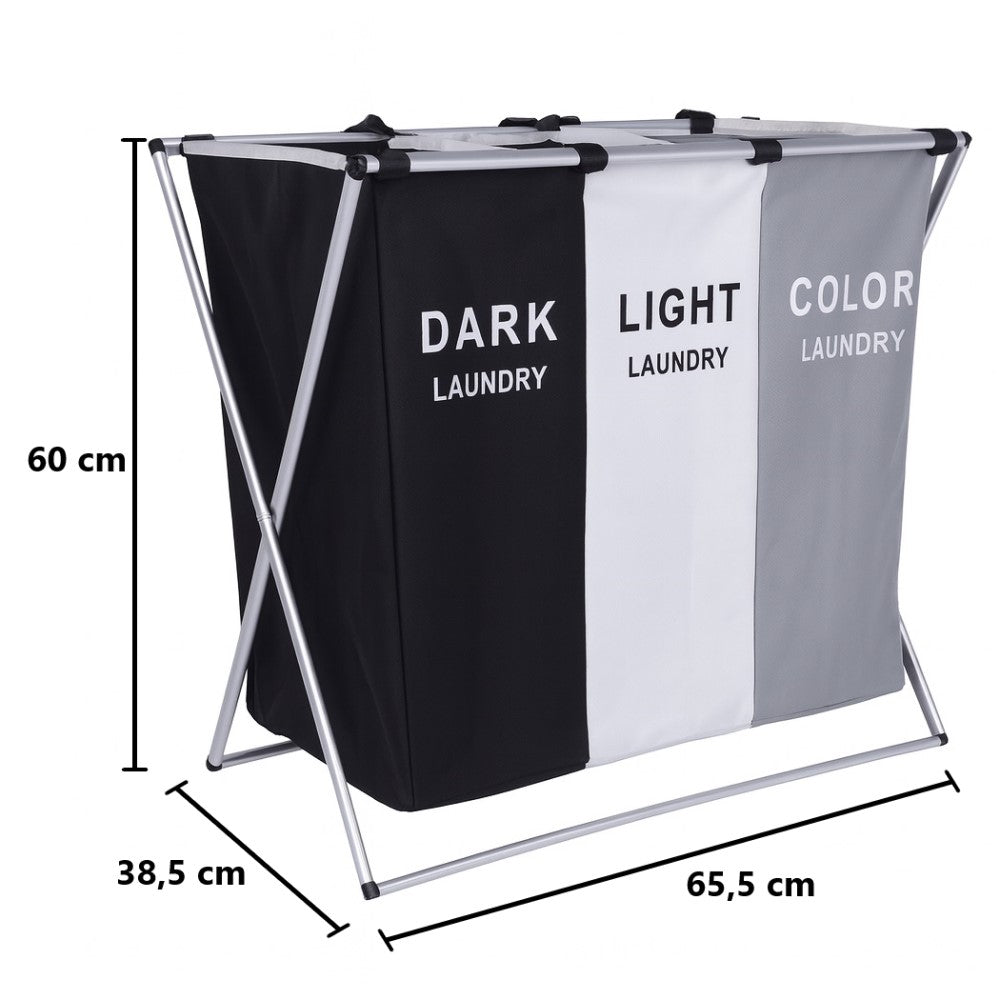 Cesto Organizador de Lavanderia Clean Triplo Yikasa