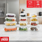 Kit 12 Potes de Vidro Borossilicato Tampa Hermética Yikasa