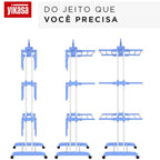 Varal De Chão Dobrável 3 Andares Azul Yikasa
