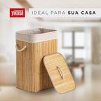 Cesto De Roupas De Bambu 50 Litros Yikasa