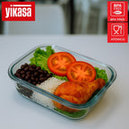 Kit 6 Potes de Vidro Borossilicato Tampa Hermética Verde Yikasa