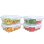 Kit 4 Potes de Vidro Borossilicato com Tampa de PP 1040ml Verde Yikasa