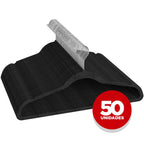 Kit 50 Cabides De Veludo Preto Yikasa