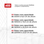 Kit 12 Potes de Mantimento Herméticos em Acrílico Verde Yikasa