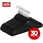 Kit 30 Cabides De Veludo Preto Yikasa