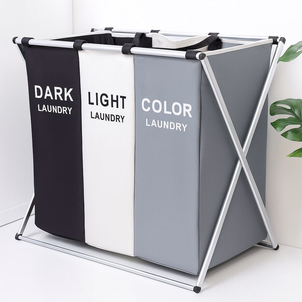 Cesto Organizador de Lavanderia Clean Triplo Yikasa