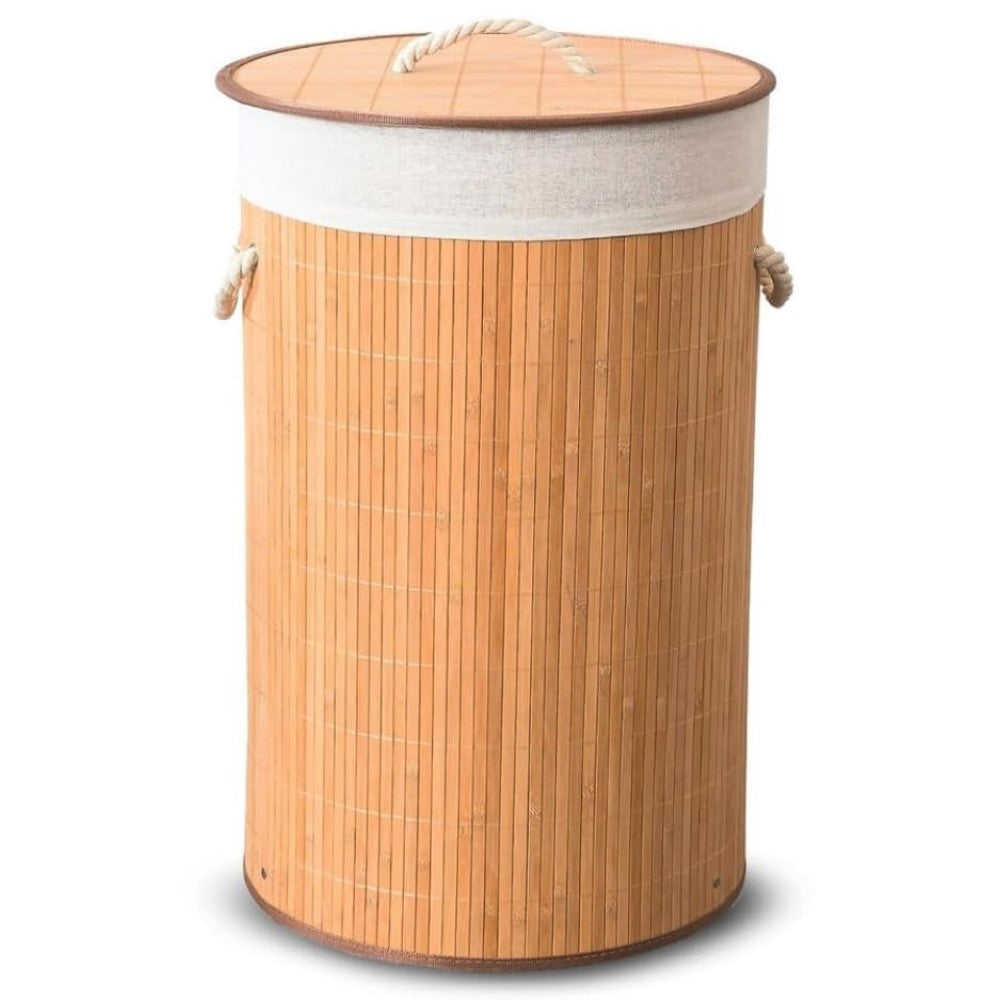 Cesto De Roupas Redondo De Bambu Yikasa