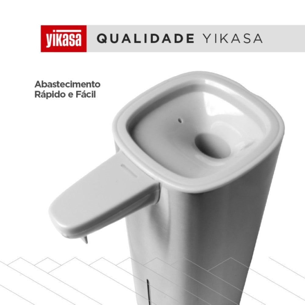 Dispenser De Sabão Automático c/ Sensor e USB-C Inox Yikasa