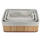 Kit Com 3 Organizadores De Bambu Yikasa