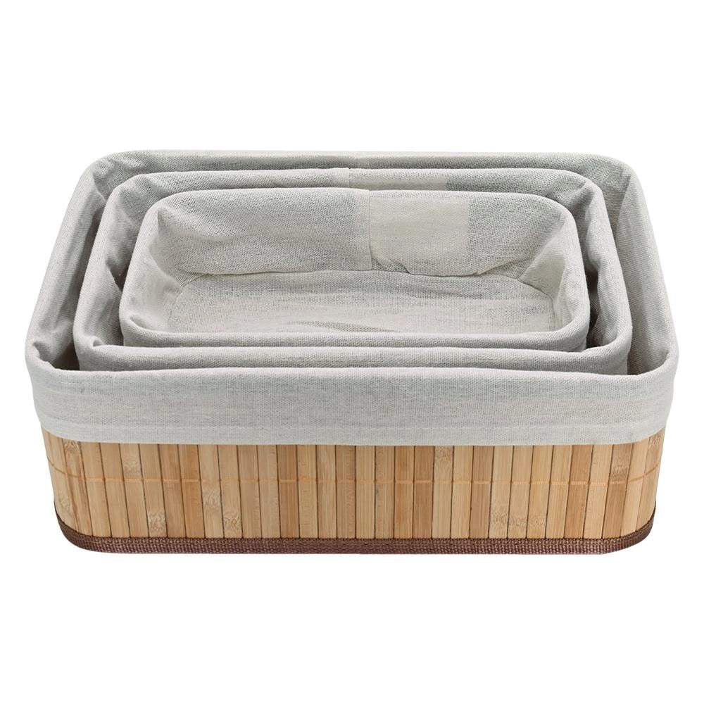 Kit Com 3 Organizadores De Bambu Yikasa