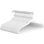 Kit 30 Cabides De Veludo Branco Yikasa