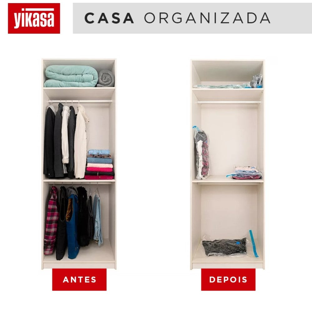 Kit 10 Sacos a Vácuo Pequenos 50x60cm + Bomba De Ar Yikasa