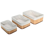 Kit Com 3 Organizadores De Bambu Yikasa