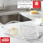 Kit 9 Potes de Vidro Borossilicato Tampa Hermética Yikasa