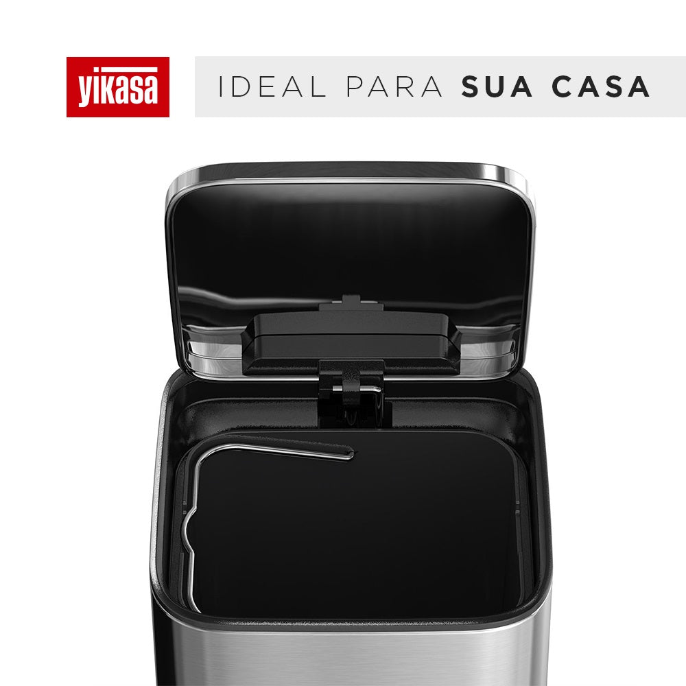 Lixeira com Pedal 3 Litros Inox Home Yikasa
