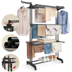 Varal De Chão Dobrável 3 Andares Preto Yikasa