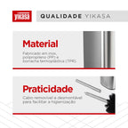 Escova Sanitária com Suporte e Tampa Inox Home Yikasa