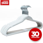 Kit 30 Cabides De Veludo Cinza Yikasa