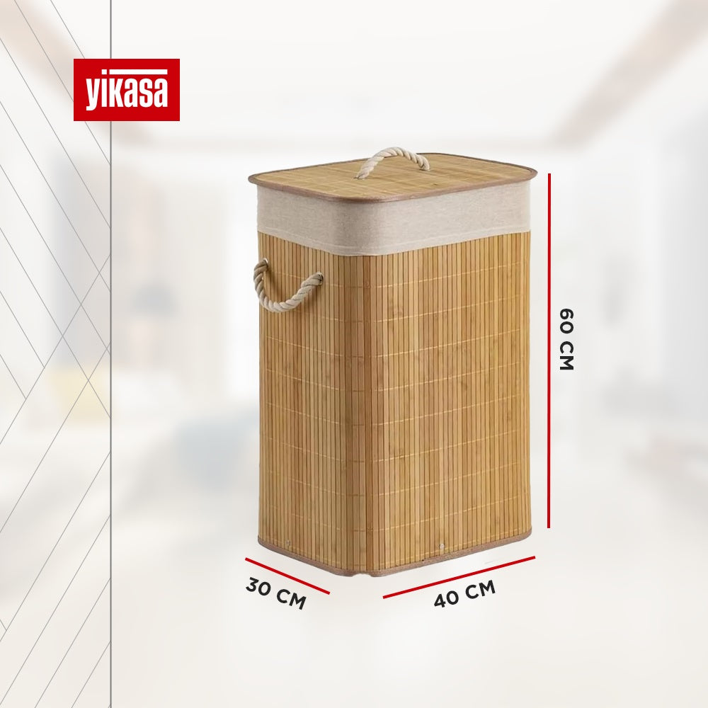 Cesto De Roupas De Bambu 70 Litros Yikasa