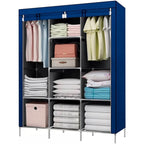 Guarda Roupas Desmontável Com 8 Divisores Azul Yikasa