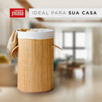 Cesto De Roupas Redondo De Bambu Yikasa