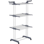 Varal De Chão Dobrável 3 Andares Cinza Yikasa