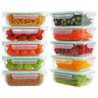 Kit 10 Potes de Vidro Borossilicato Tampa Hermética 640ml Verde Yikasa