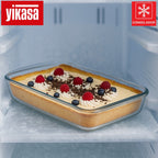 Kit 3 Travessas Retangulares de Vidro Borossilicato 1L, 1.6L e 2.2L Yikasa