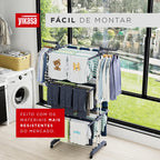 Varal De Chão Dobrável 3 Andares Cinza Yikasa