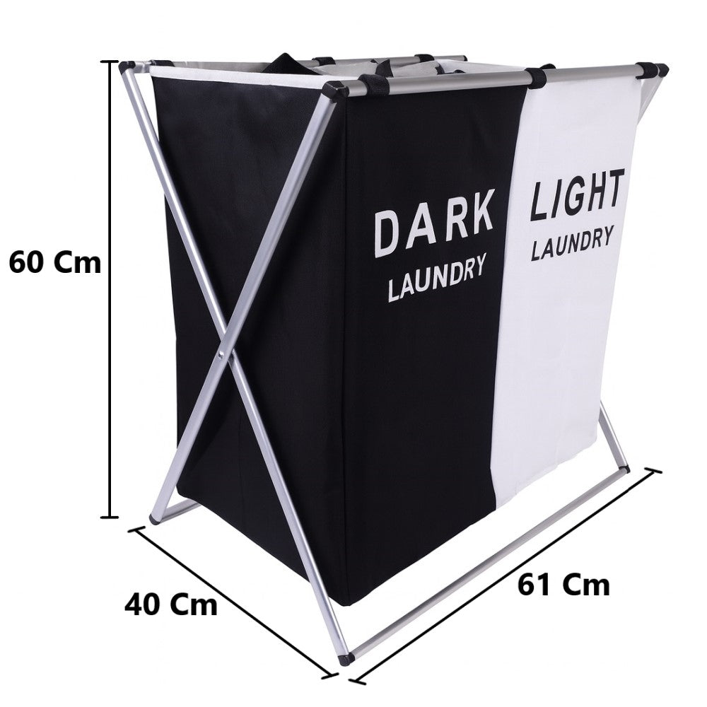Cesto Organizador de Lavanderia Clean Duplo Yikasa