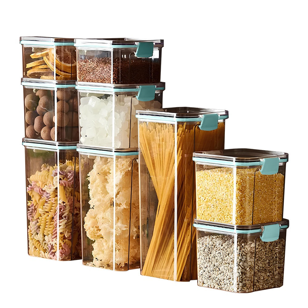 Kit 12 Potes de Mantimento Herméticos em Acrílico Verde Yikasa