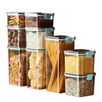 Kit 12 Potes de Mantimento Herméticos em Acrílico Verde Yikasa