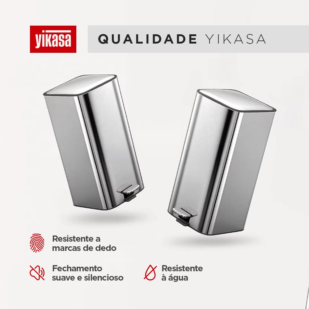 Lixeira com Pedal 30 Litros Inox Home Yikasa