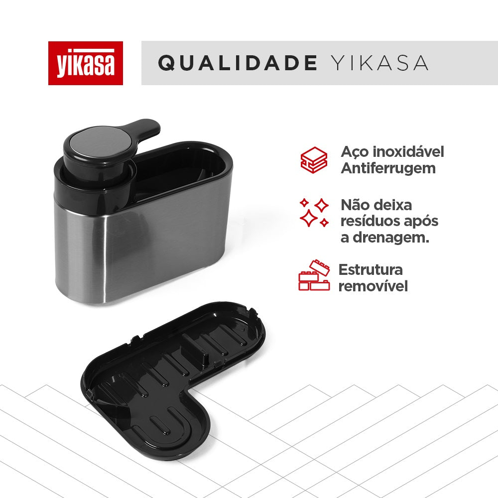 Organizador de Pia Com Dispenser de Sabão Inox Home Yikasa