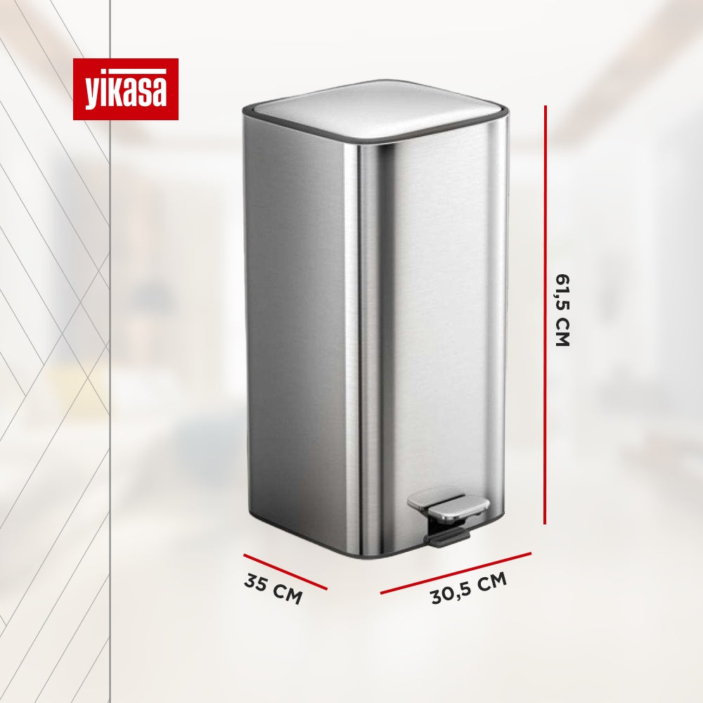 Lixeira com Pedal 30 Litros Inox Home Yikasa