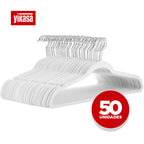 Kit 50 Cabides De Veludo Branco Yikasa