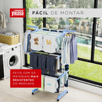 Varal De Chão Dobrável 3 Andares Azul Yikasa