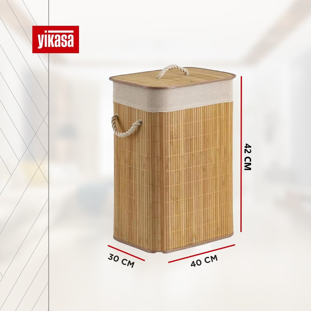 Cesto De Roupas De Bambu 50 Litros Yikasa