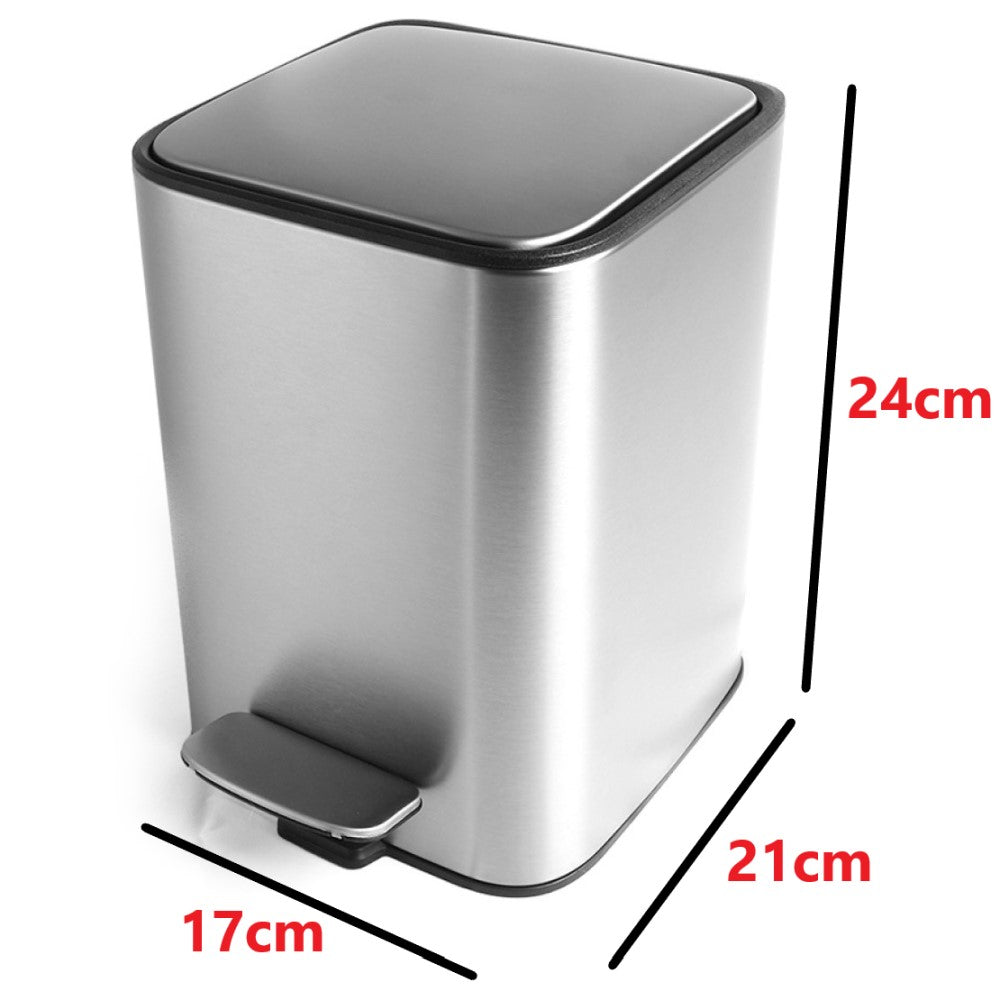 Lixeira com Pedal 3 Litros Inox Home Yikasa