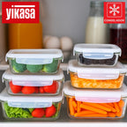 Kit 6 Potes de Vidro Borossilicato c/ Tampa Hermética Yikasa